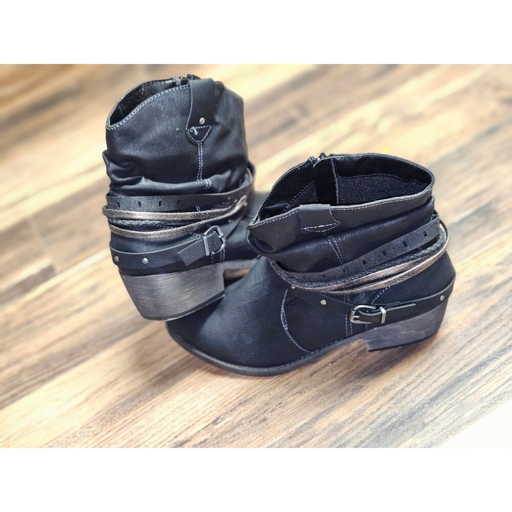 Women's Black Sparkle Shimmer Ankle Booties Size 10